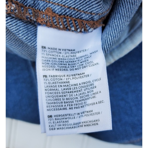 Landsend Womens Denim High‎ Rise Patch Pocket Extra Wide Leg Crop Jean Size 16P - Picture 9 of 12